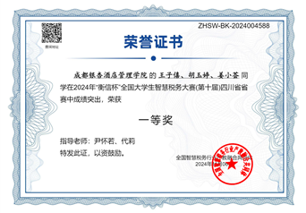 全国大学生智慧税务大赛一等奖